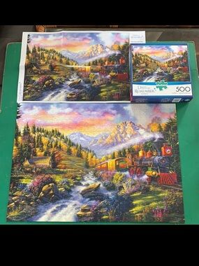 SALE!!! 500 piece puzzle by Buffalo train mountain. complete.      2